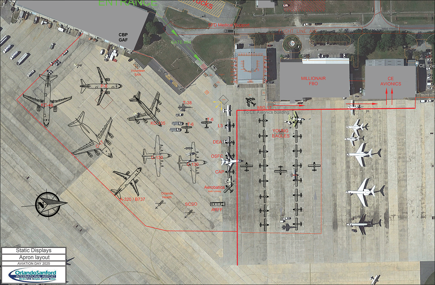 Aviation Day 2025 Ramp Layout - Static Displays